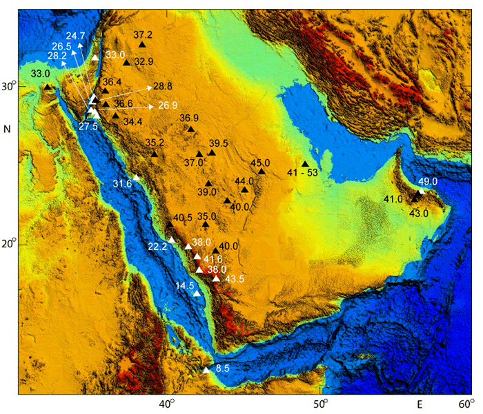 Максимальная глубина красного. Рельеф Аравийского полуострова. Рельеф дна красного моря. Аравийский полуостров карта рельеф. Рельеф дна Аравийского моря.