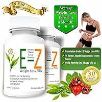 Easy E-Z Weight Loss Pills. Powerful Fat Burner and Appetite Suppressant. All Natural Diet Supplement. Fast Acting Herbal Ingredients. Only 1 capsule a day, 60 ct.