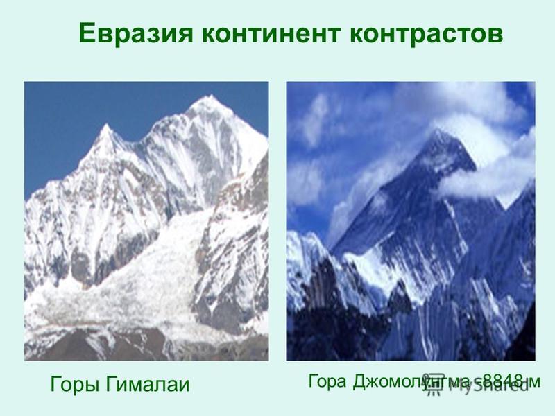 Гималаи в евразии. Горы Гималаи в Евразии. Материк Евразия горы Гималаи. Горы Гималаи в Евразии 2 класс. Евразия гора Джомолунгма.