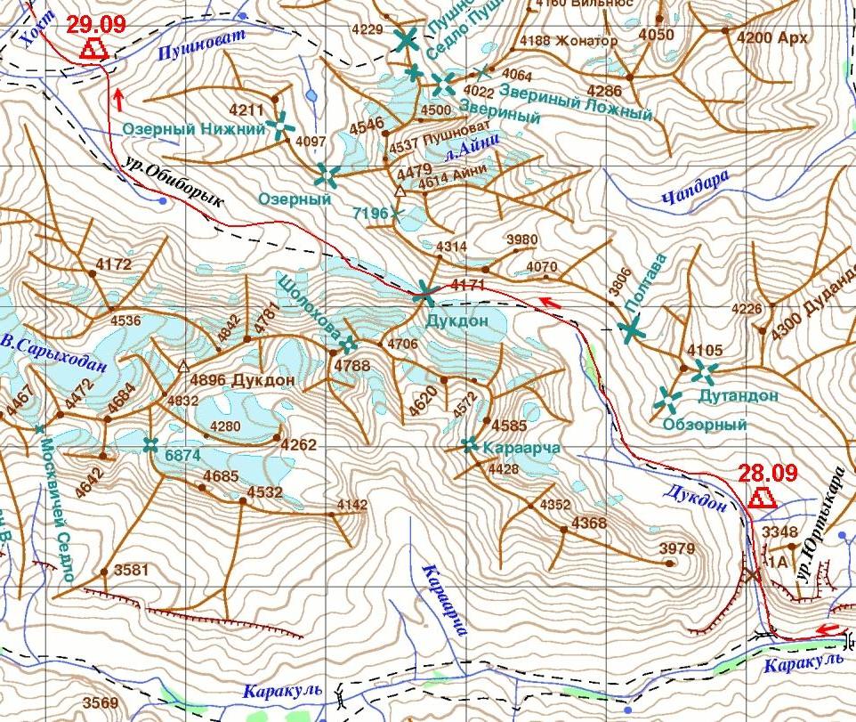 Гора тянь шань на карте где находится