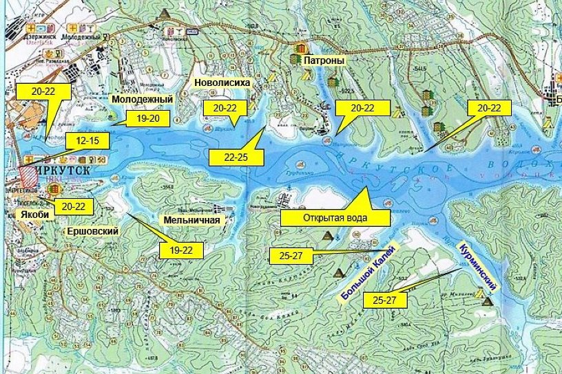 Карта красноярского водохранилища подробная