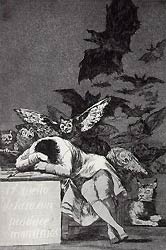 Франсиско Хосе де Гойя. Сон разума рождает чудовищ. 1797 г. Металл, офорт.