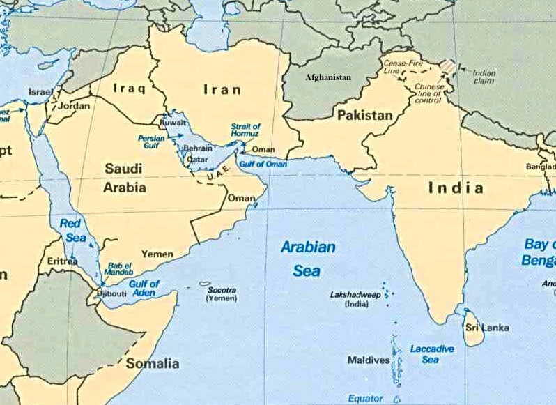План описания аравийского моря