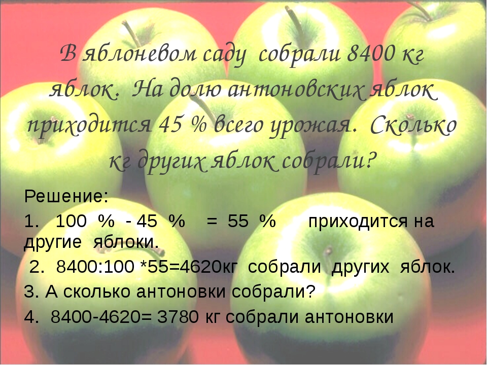 Сколько килограмм яблок собрали. В яблоневом саду собрали 8400. В яблоневом саду собрали 8400 кг яблок на долю антоновских яблок. В плодовом саду собирали яблоки за день. Сколько кг яблок на дереве.