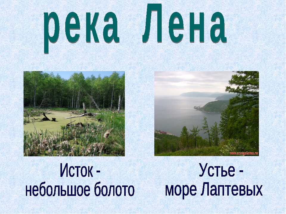 Где протекает река лена. Исток и Устье Лены. Река Лена Исток и Устье. Начало реки Лена Исток. Реки 1 класс.