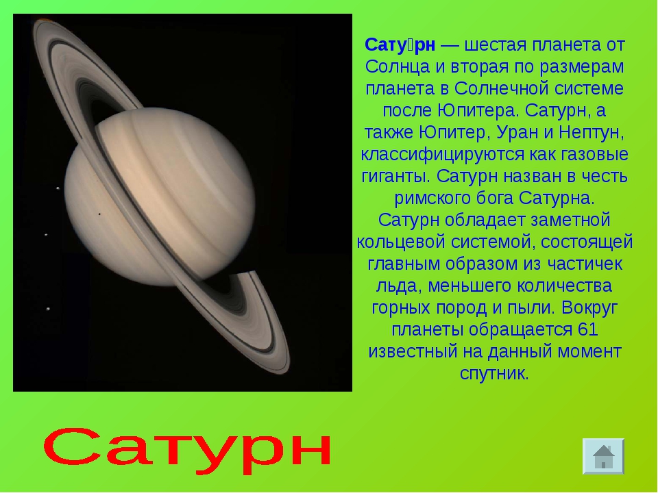 Презентация сатурн 4 класс