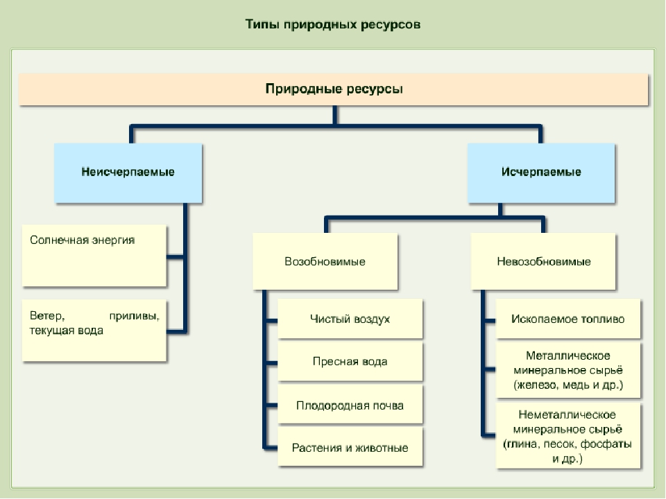 Заполните схему природные ресурсы исчерпаемые