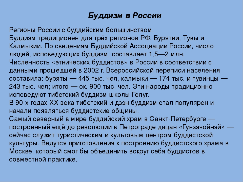 Буддизм в россии презентация 5 класс