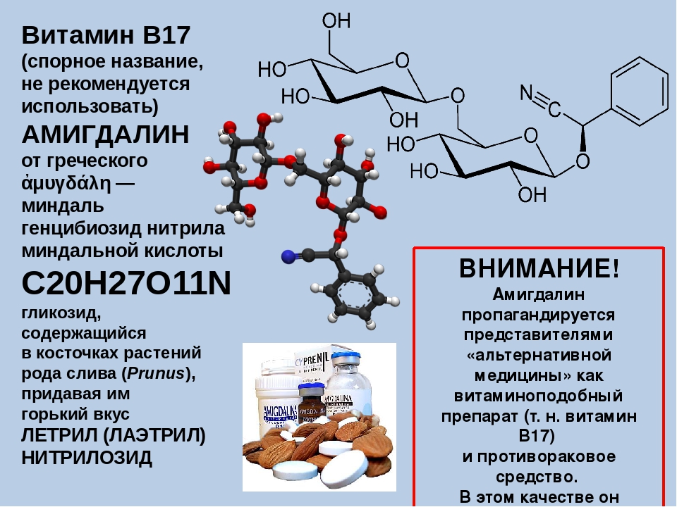 Можно ли при онкологии витамины группы в. Амигдалин витамин в17. Витамин в17 Лаэтрил амигдалин. B17 витамин. Витамин b17 формула.