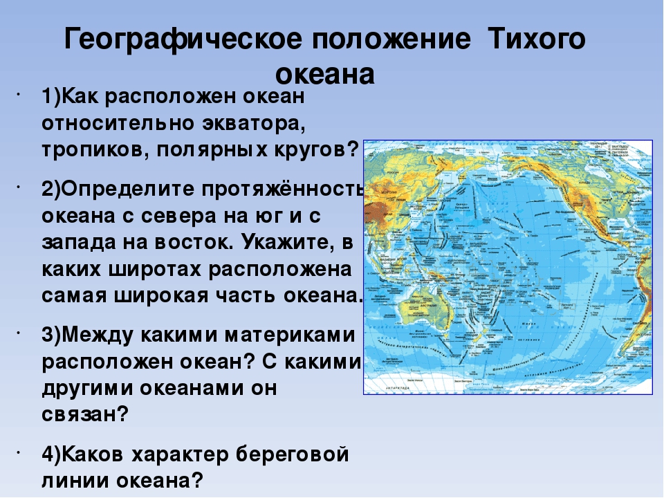 Положение относительно морей и океанов восточно европейской. Географическое положение океанов. Тихий океан географическое положение. Положение Тихого океана. Географическое положение Тихого Тихого океана.