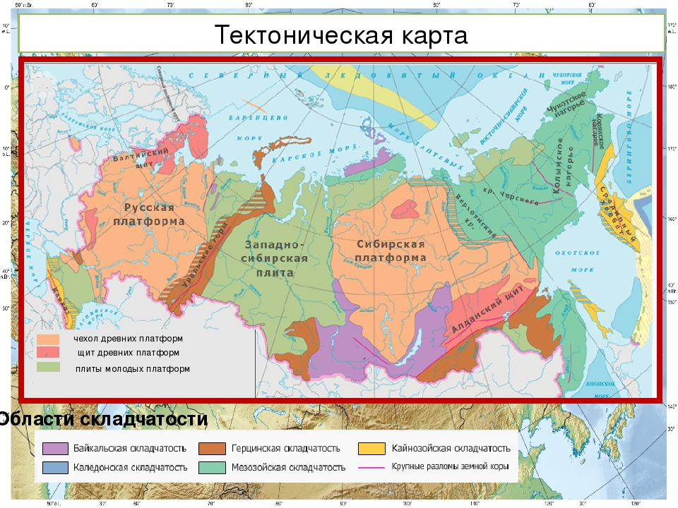 Карта эпох складчатости евразии