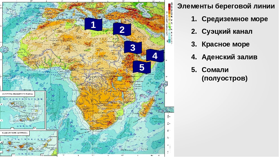 Моря заливы проливы острова. Береговая линия Африки на карте. Элементы береговой линии материка Африка. Суэцкий канал на контурной карте Африки. Африка на карте пролив Суэцкий канал.