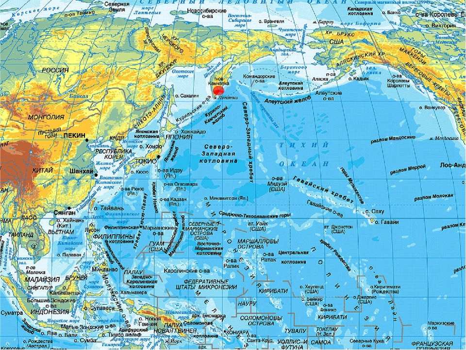 Карта мира со всеми морями заливами и проливами