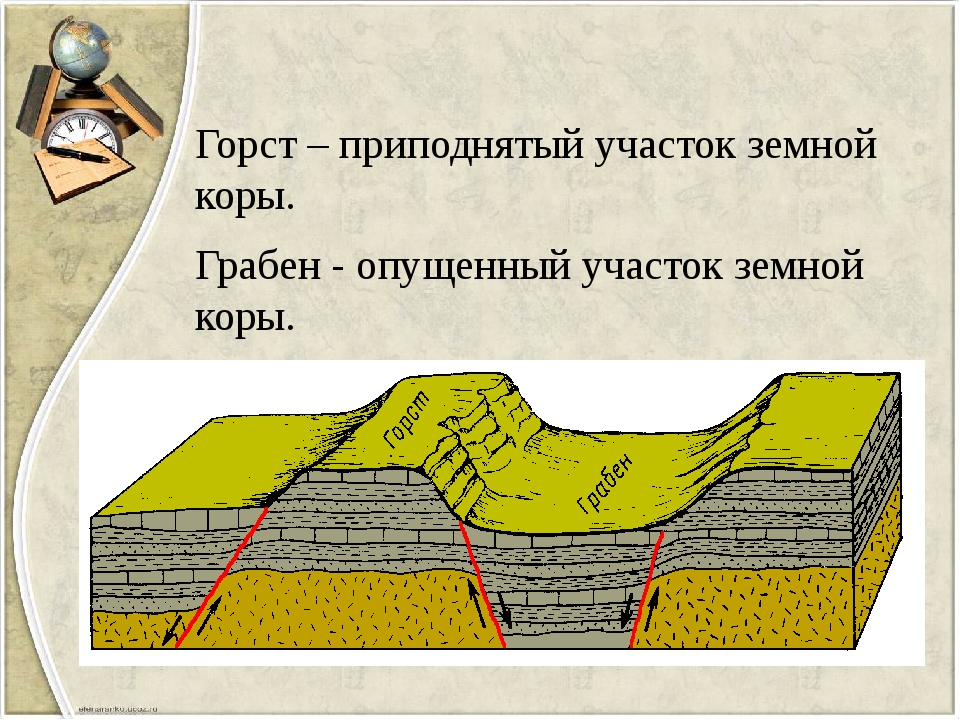 Тектонические породы. Горст и Грабен. Грабен синклинорий. Горст Геология. Движение земной коры Грабен.