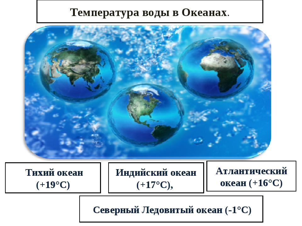 Суша океан процент. Температура вод мирового океана. Воды мирового океана таблица.