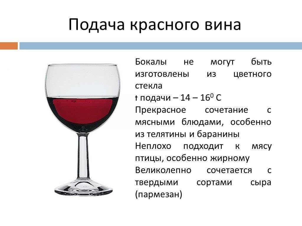 Подача красного вина