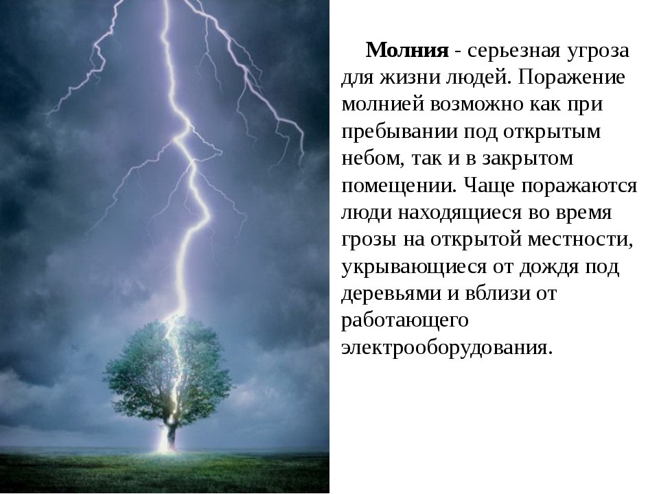 Время удара молнии. Гроза.