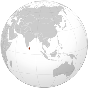 Шри-Ланка - остров на карте