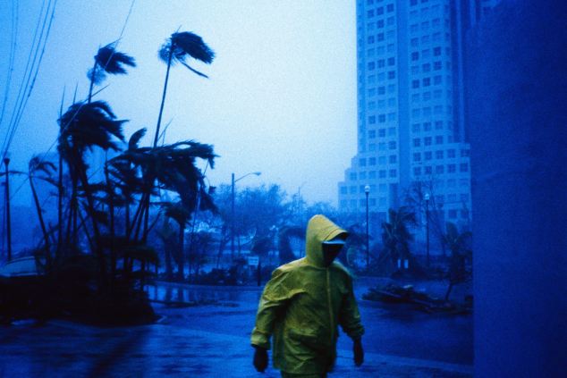 Person Walking in Hurricane Andrew: A slower-than-usual hurricane season is expected this year because of an expected El Nino, forecasters said