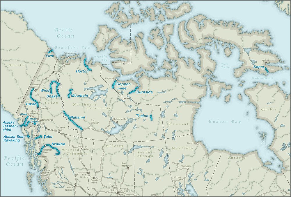 Карта рек канады