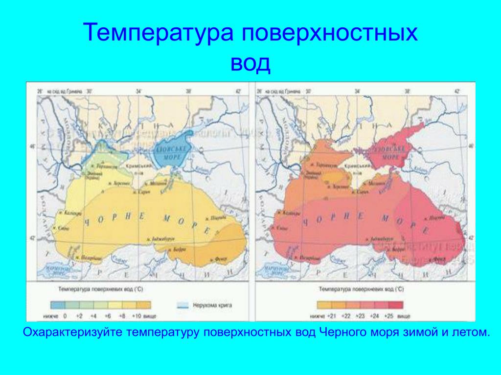 Температура черного моря в районе