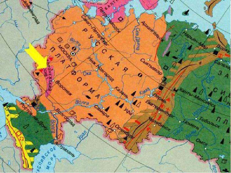 Среднерусская равнина карта