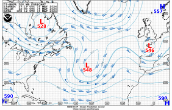 Latest 72 hour Atlantic 500 mb forecast--High Seas