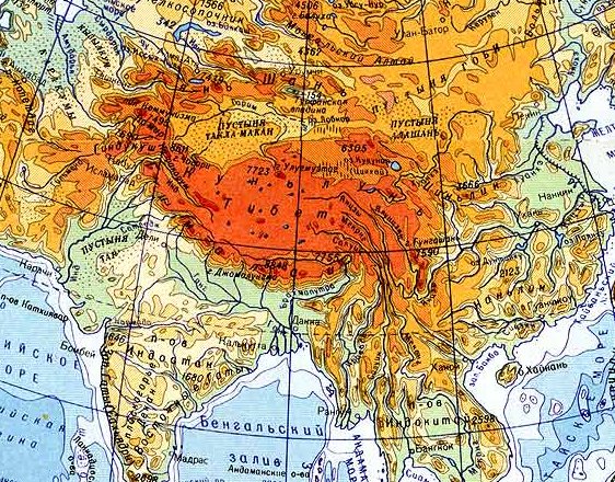 Контурная карта памир