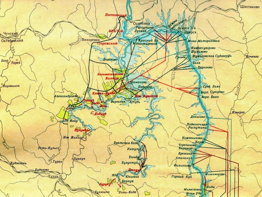 Карта глубин братского водохранилища