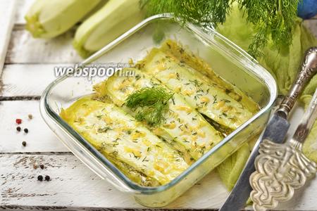 Фото рецепта Кабачки с сыром в микроволновке