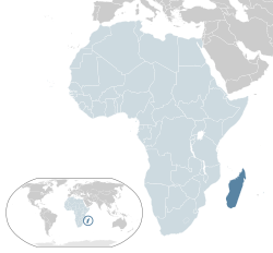 Location of  Madagascar  (dark blue) – in Africa  (light blue & dark grey) – in the African Union  (light blue)