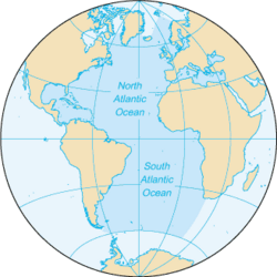 Map of the Atlantic Ocean