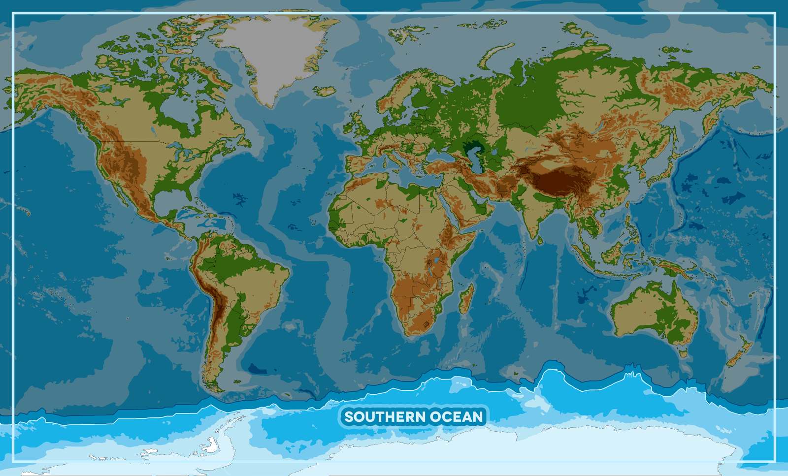 Южный океан на карте