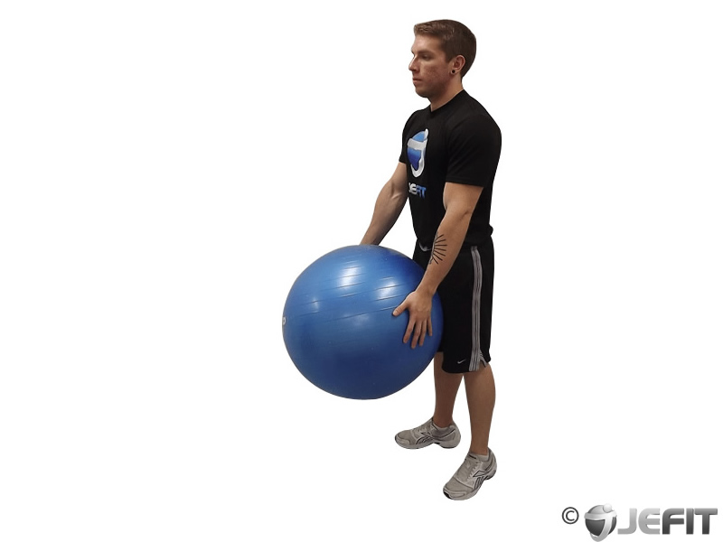 Stork Stance with Exercise Ball