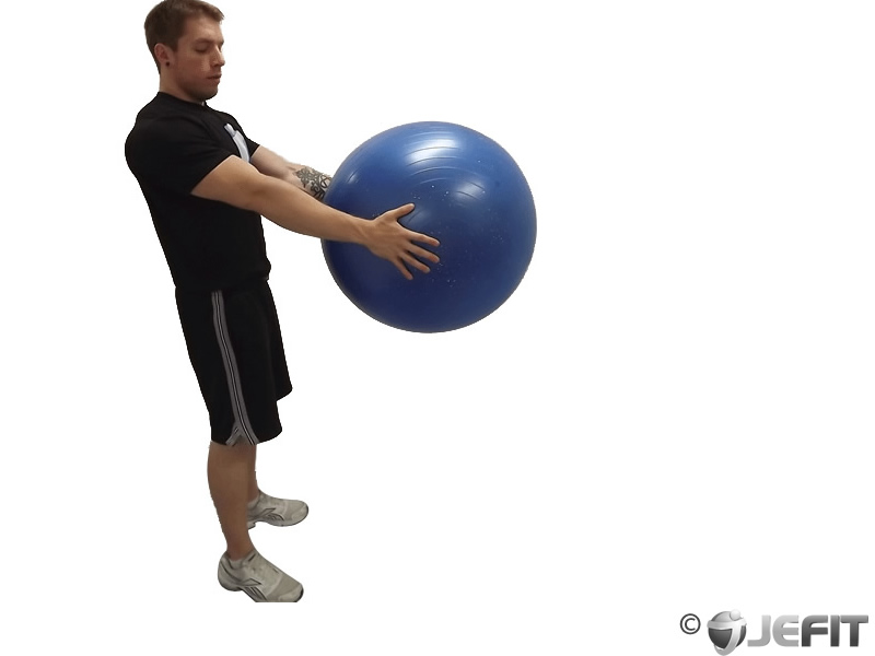 Exercise Ball Traveling Lunge