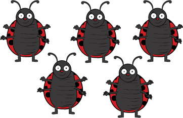 Five Little Ladybugs preschool felt story and printables