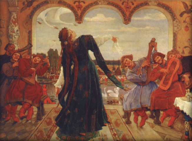 Царевна-лягушка танцует на пиру, картина Васнецова