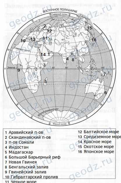 Контурная карта моря заливы проливы 5 класс